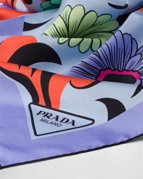 prada printed twill scarf|prada scarf price.